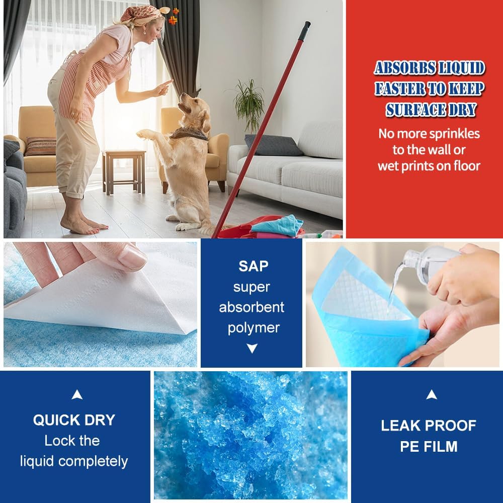 NEZO Dog and Puppy Premium Training Pads, XX-Large 34 x 46 inch - 30 Count Pee Pads with 6 Layer Leak-Proof and Super Absorbent