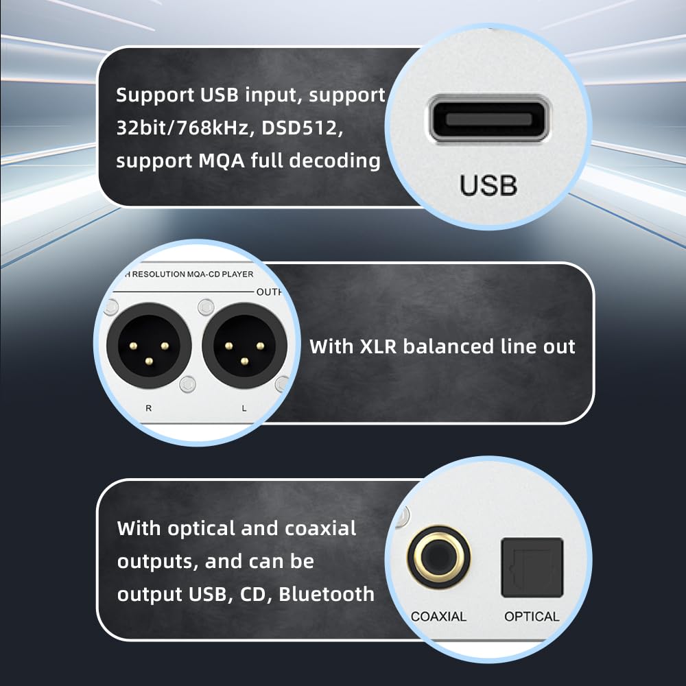 S.M.S.L Pl200 Mqa-Cd Player Player Hifi Lossless Ak4499Ex Chip Bluetooth Playback Dac Headphone Amplifier,With Remote Control (S