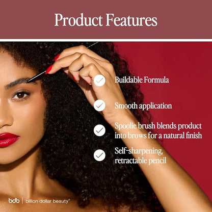 bdb Brows on Point Micro Brow Pencil - Precision Tip & Spoolie, Waterproof, Define, Shape & Fill Brows, Blonde, 2-Pack
