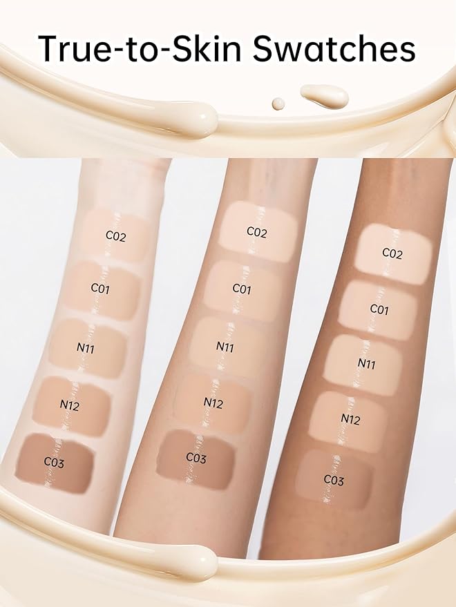 Catkin Phoenix Cushion Foundation Buildable Coverage Anti-Aging Serum Makeup, Sheer Satin Finish, Refill Included, Light Beige 0.46 Oz x 2, N11 BEIGE