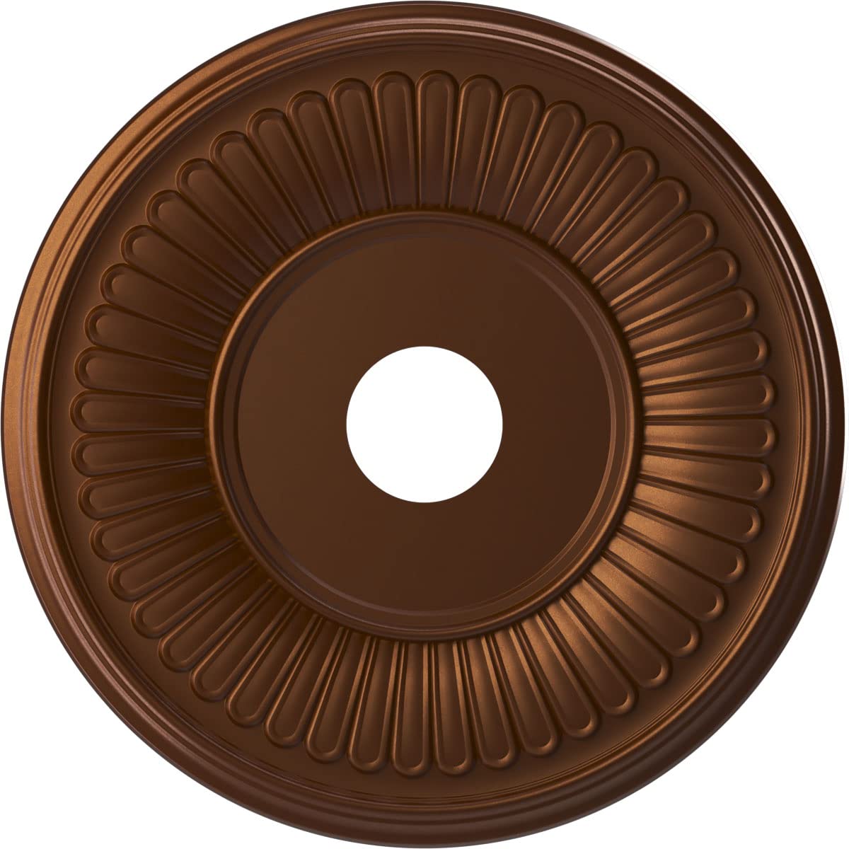 Ekena Millwork Cmp19Becdc Berkshire Thermoformed Pvc Ceiling Medallion (Fits Canopies Up To 8 3/8), 19Od X 3 1/2Id X 1P, Metalli