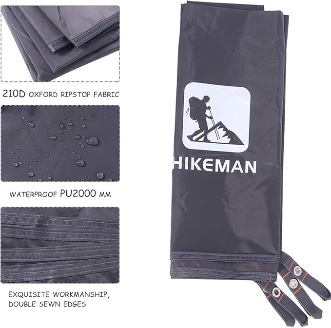 HIKEMAN Waterproof Camping Tarp Portable Tent Footprint with Drawstring Bag Ground Cloth for Outdoor Hiking Picnic (XXL-95”x83”)