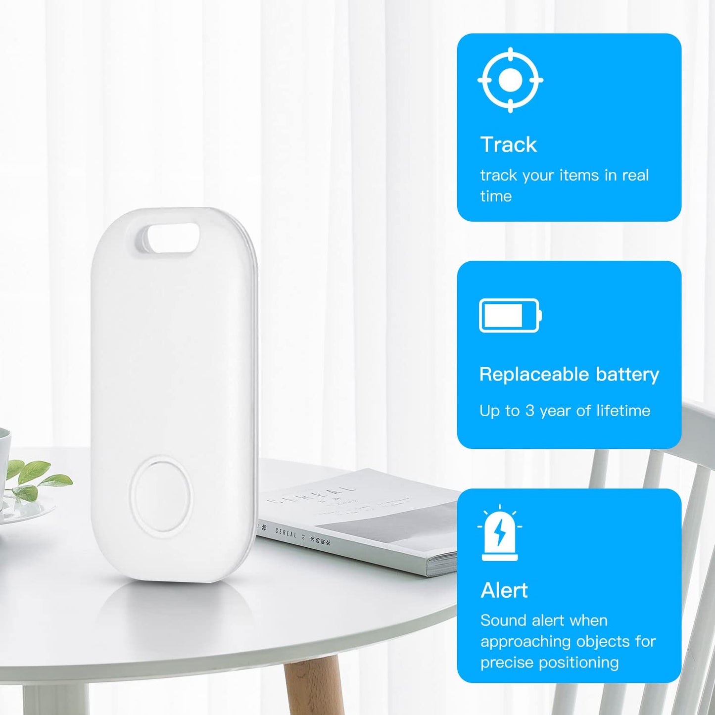 Aiyato 2 Pack Key Finder Smart Bluetooth Tracker Item Finder Work With Apple Find My Item Locator Anti-Lost Device For Keys, Bag