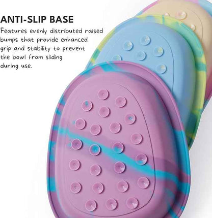 CHEWFFON Easter Dog & Cat Lick Mat Bowls, BPA-Free Silicone Slow Feeder Bowl with Suction Cups, Non Slip Pet Food Bowl Reduces Boredom and Anxiety, Dishwasher Safe, Blueberry