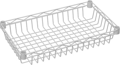 6 Tier Basket Shelf Wire Shelving Unit Adjustable Storage Shelves Big Basket Rack for Garage Kitchen Office Pantry Corner 17.2" Dx12.2 Wx63 H White