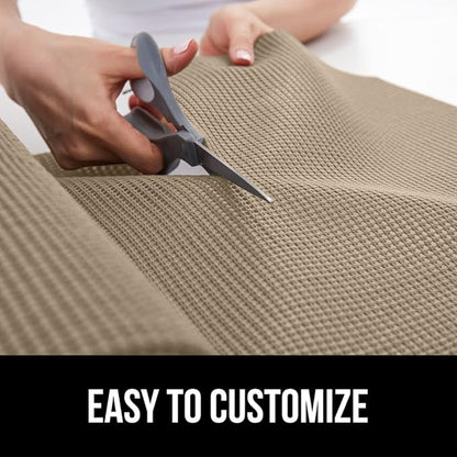 GORILLA GRIP powerGRIP Drawer Shelf and Cabinet Liner, Thick Strong Hold, Non-Adhesive Liners Protect Kitchen Cabinets and Cupboard, Bathroom Drawers, Easy Install, Breathable Mat, 20" x30', Beige