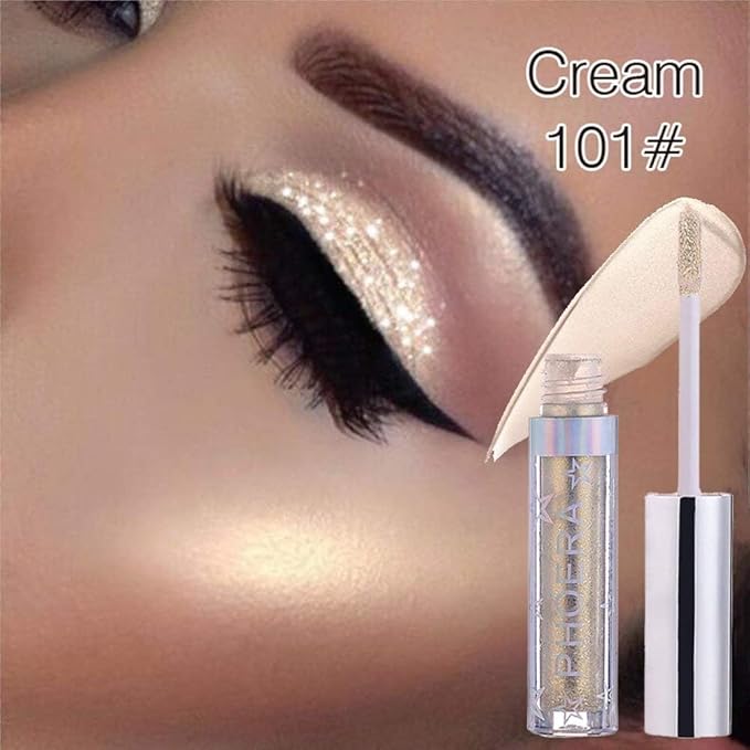 Glitter Eyeshadow，Makeup For Eyes Liquid Shimmer Sparkle Glow Light Colors Pencil Stick Shiny Long Lasting Waterproof Shining Eye Shadow Sets Metallic Pigments Metals Gloss Sparkling Pen Kit (A101)