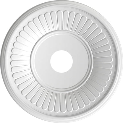 Ekena Millwork Cmp19Becdc Berkshire Thermoformed Pvc Ceiling Medallion (Fits Canopies Up To 8 3/8), 19Od X 3 1/2Id X 1P, Metalli