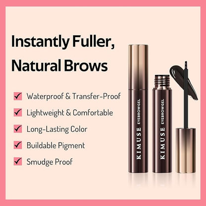 KIMUSE Instantly Semi-Permanent Eyebrow Gel, Long Lasting Eyebrow Tint, Waterproof Tinted Eye Brow Gel, Transfer-Proof, Smudge-Proof, Eyebrow Makeup Gift for Women & Girl, 0.17oz