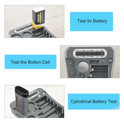 Dlyfull Universal Battery Tester With Lcd Display, Multi Purpose Small Battery Checker For Aa Aaa C D 9V Cr2032 Cr123A Cr2 Crv3
