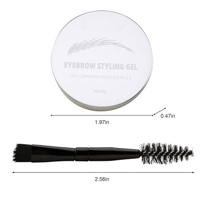 Cream Eyebrow, Brow Powder and Eyeliner Gel, Eye Brow Pomade Waterproof Highly Pigmented, Filler Thicker Brows, With Dual Head Brush 2Pcs