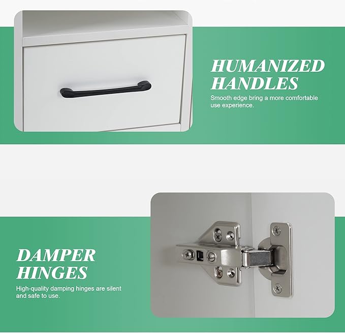 BarberPub Wall Mount Cabinet Barber Station with Mirror and Shampoo backwash Bowl Barbershop Salon Equipment 3140 (White)