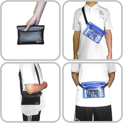 Waterproof Fanny Pack, Waterproof Pouch for Phone Passport Wallet Purse for Swimming Boating Fishing Diving Beach