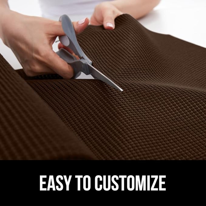 GORILLA GRIP powerGRIP Drawer Shelf and Cabinet Liner, Thick Strong Hold, Non-Adhesive Liners Protect Kitchen Cabinets and Cupboard, Bathroom Drawers, Easy Install, Breathable Mat, 12" x30', Chocolate