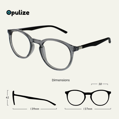 Opulize Met Blue Light Blocking Reading Glasses For Women Men, Slim Round Frame With Scratch Resistant And Spring Hinges, Comput