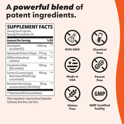 LifeSeasons Mobili-T - Joint Support Supplement - Reduces Aches & Discomforts - Increase Range of Motion - Rebuild Tissue & Cartilage - MSM Chondroitin Collagen Glucosamine & Turmeric - 208 Capsules
