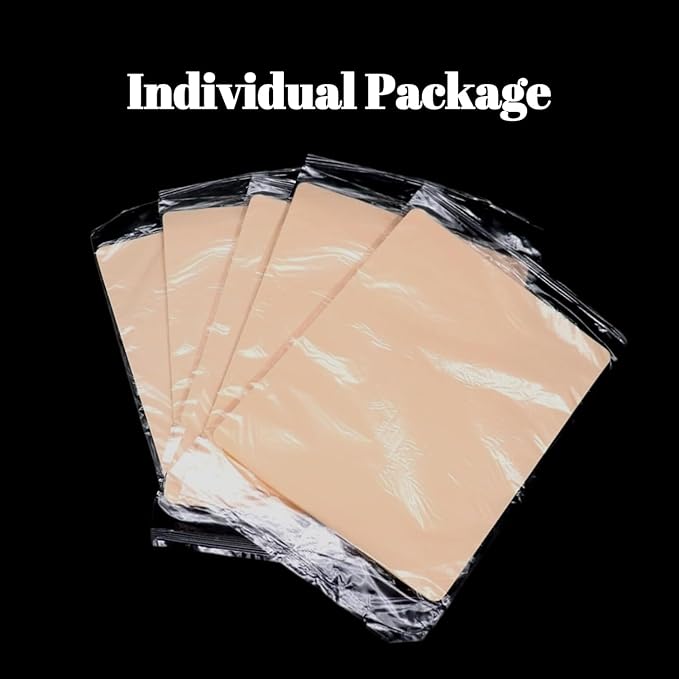 10Pcs Fake Skin for Tattoo - Worldget Tattoo Practice Skin 7.4"x5.6", Double Sided 3MM Silicone Tattoo Skins for Beginners and Professional Tattoo Artists