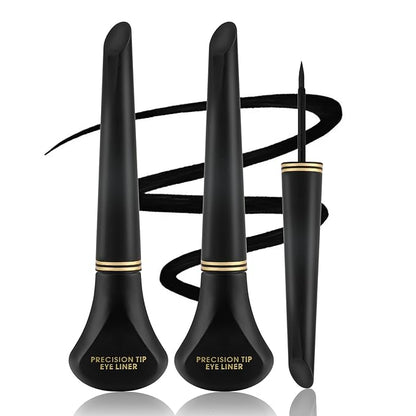 Boobeen 2pcs Black Ink Liner, Liquid Eyeliner Makeup Waterproof Eyeliner Pen Long Lasting, Precision Brush Tip, Goes on Smoothly