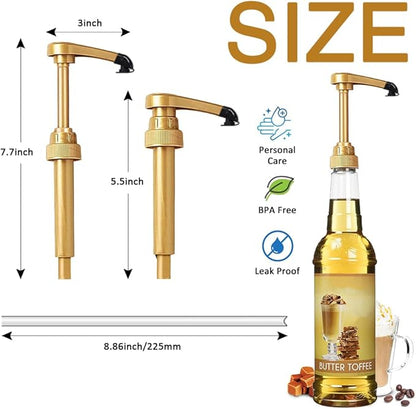 24 pcs Syrup Pumps with Cap to Avoid Dripping, Leak Proof Coffee Syrup Dispenser, Fits 25.4 Oz/750ml Coffee Flavoring Syrup Bottles, Great for Home & Coffee Bar Drinking Mixes, Cocktails, Beverage