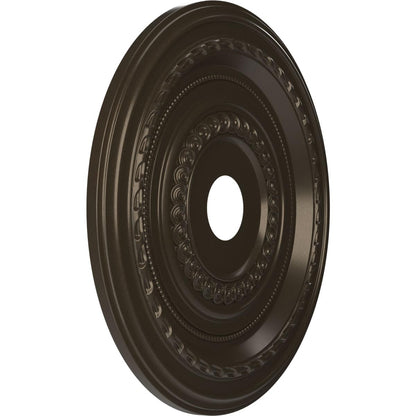 22Od X 3 1/2Id X 1P Cole Thermoformed Pvc Ceiling Medallion (Fits Canopies Up To 6), Metallic Dark Bronze