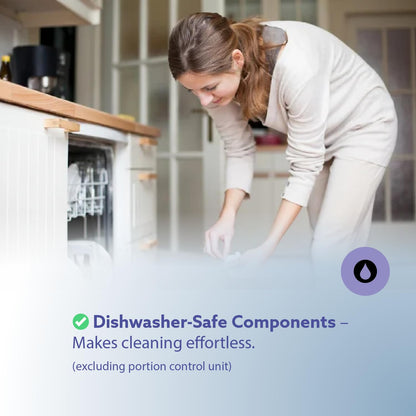 Feeding Friend Automatic Dog & Cat Food Feeder with Water Dispenser – Smart Pet Feeder with Portion Control, OLED Display, Anti Jam Design, Battery Operated Dispenser for Small- (XS) Pets - Black