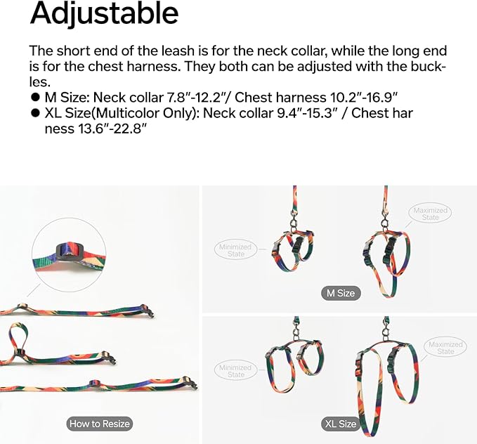 pidan Cat Harness and Leash Set, Cats Escape Proof - Adjustable Kitten Harness for Large Small Cats, Lightweight Soft Walking Travel Petsafe Harness / Green /lime