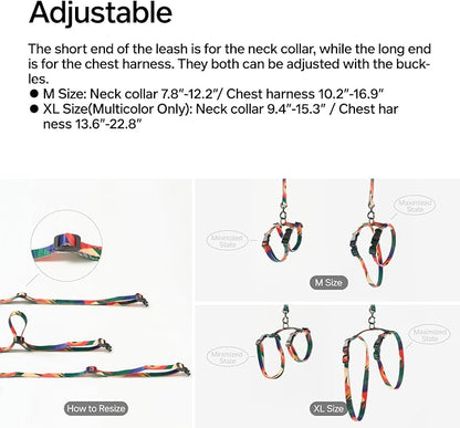 pidan Cat Harness and Leash Set, Cats Escape Proof - Adjustable Kitten Harness for Large Small Cats, Lightweight Soft Walking Travel Petsafe Harness / Green /lime