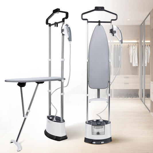 ARSFUTU Professional Heavy Duty Full-Size Standing Garment 25s Fast Heat-up with 1.6L/54 fl.oz Water Tank, Self-cleaning Function, Foldable Ironing Board, Ironing Gloves