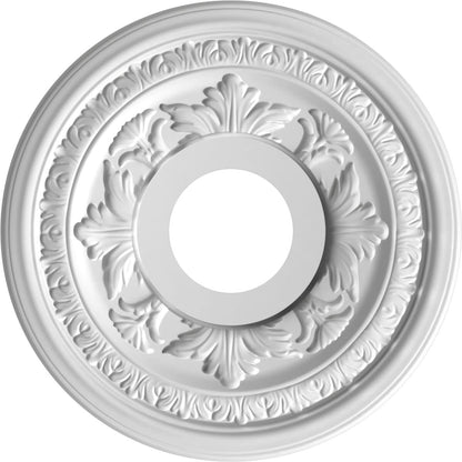 Ekena Millwork 13Od X 3 1/2Id X 3/4P Baltimore Thermoformed Pvc Ceiling Medallion (Fits Canopies Up To 5 1/4), Textured Metallic