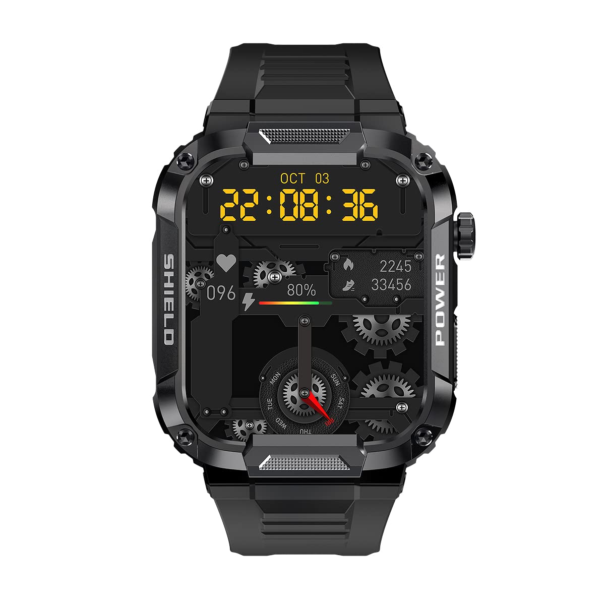Yoimjoyfun Mens Smartwatch, 1.85-Inch Large Display, Android-Enabled Smart Fitness Watch, Takes And Makes Calls (Black)