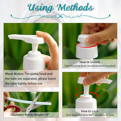 Gallon Pump Dispenser, Fits Most 1 Gallon Jugs and Containers 38/400 Snow Cone Syrup Pump Lid Top Replacement for Sanitizer, Lotion, Shampoo, Conditioner (12 Pack)