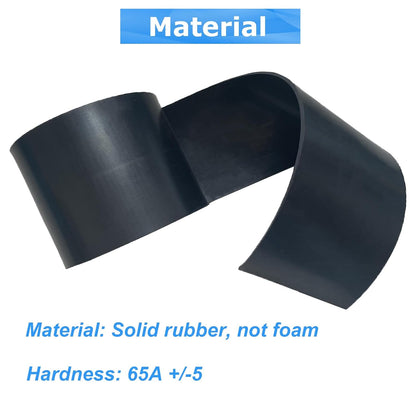 Solid Rubber Sheets,Rolls & Strips 1/4 (.25)" Thick X 4" Wide X 10'Long, Solid Rubber Strips for DIY Gaskets Crafts Pads Sealing Abrasion Supports Flooring Protection Warehouse
