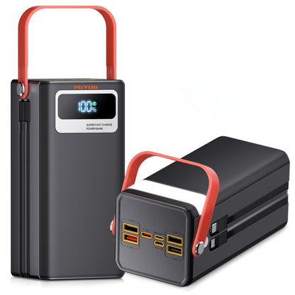 Portable Power Station, 27,000Mah Outdoor Generator With Built In Cable, Portable Power Bank Backup Battery For Phone Charge, Tr
