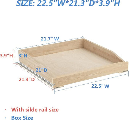 LOVMOR Pull Out Cabinet Organizer 22½”W x 21”D, Soft Close Slide Out Drawer Storage Shelves for Kitchen, Wood Cabinet Shelf Pull-Out Organizer Storage for Base Cabinet