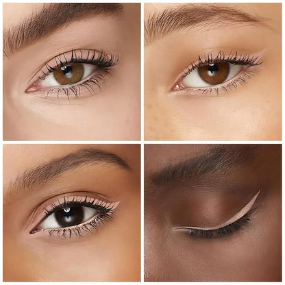 evpct Warm Pink Long Wear Gel Eyeliner Pencils for Women, Light Nude Eye Liner Pencil Pen Natural Makeup Glide Smooth, Eye Liner Waterproof Smudge Proof, Cream Eyeliner Lipstick Set delineador de ojos