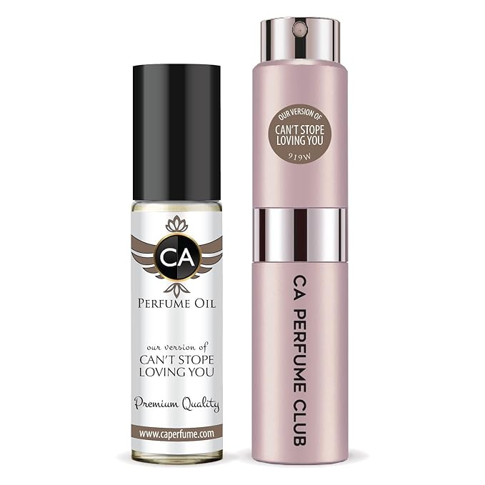 CA Perfume Duo Impression of Can't Stope Loving You For Women Perfume Layering Set Long Lasting Travel Size EDP + Body Oil Roll-On Bottle 0.27 Fl Oz+0.33 Fl Oz