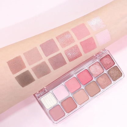 AMY'S DIARY 12Color Light Pink Purple Eyeshadow Palette, Long-Lasting, and Highly Pigmented. Elevate Your Eye Makeup– Unleash Your Unique Style (10#)