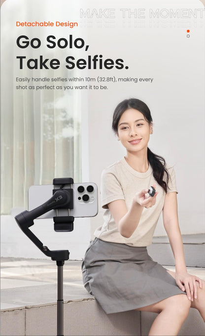 Hohem Isteady X3 Gimbal Stabilizer For Iphone, Ai Tracker Stabilizer, 3-Axis Smartphone Foldable Gimbal W/3-Color Fill Light, De