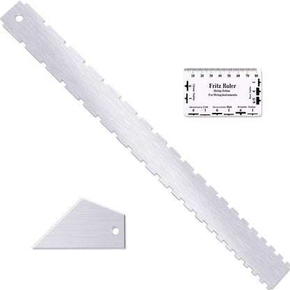 Set Of 3, Notched Straight Edge Guitar Luthiers Tool, String Action Ruler Gauge, Fret Rocker String Height Gauge For Most Guitar