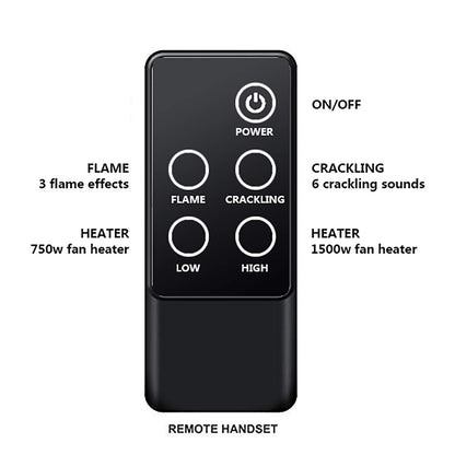 Richflame 30 Inches, Edward Electric Fireplace Insert With Fire Crackling Sound, Weathered Concrete Interior, Remote Control, 75