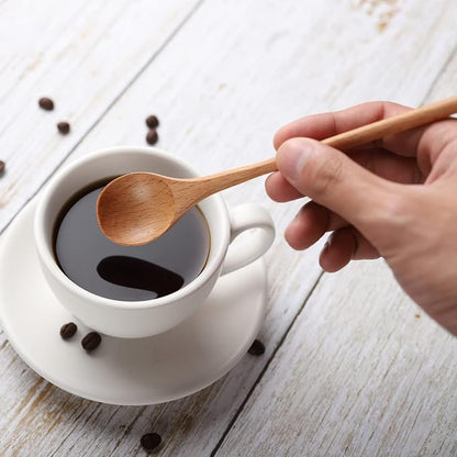 2pcs 6inch Honey Dipper Stick,2pcs 7.87inch Long Handle Coffee Stirring Spoons,Beech Wooden Honey Jar Spoons Stirrer,Dessert Iced Tea Cocktail Mixing Spoons for Home Kitchen,Wedding Party Favors