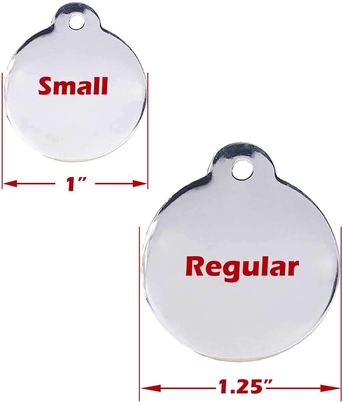 Engraved Pet Tag for Dogs and Cats - Personalized Front & Back up to 4 Lines of Text Custom Engraved ID, Round Paw Print Solid Plating Stainless Steel Black Regular