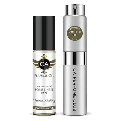 CA Perfume Duo Impression of Some Like It Hot For Women And Men Perfume Layering Set Long Lasting Travel Size EDP + Body Oil Roll-On Bottle 0.27 Fl Oz+0.33 Fl Oz