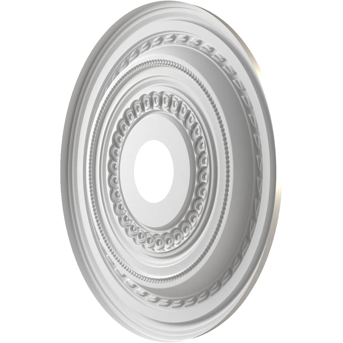 Ekena Millwork Cmp19Cobal Cole Thermoformed Pvc Ceiling Medallion (Fits Canopies Up To 5 1/8), 19Od X 3 1/2Id X 1P, Bright Coat