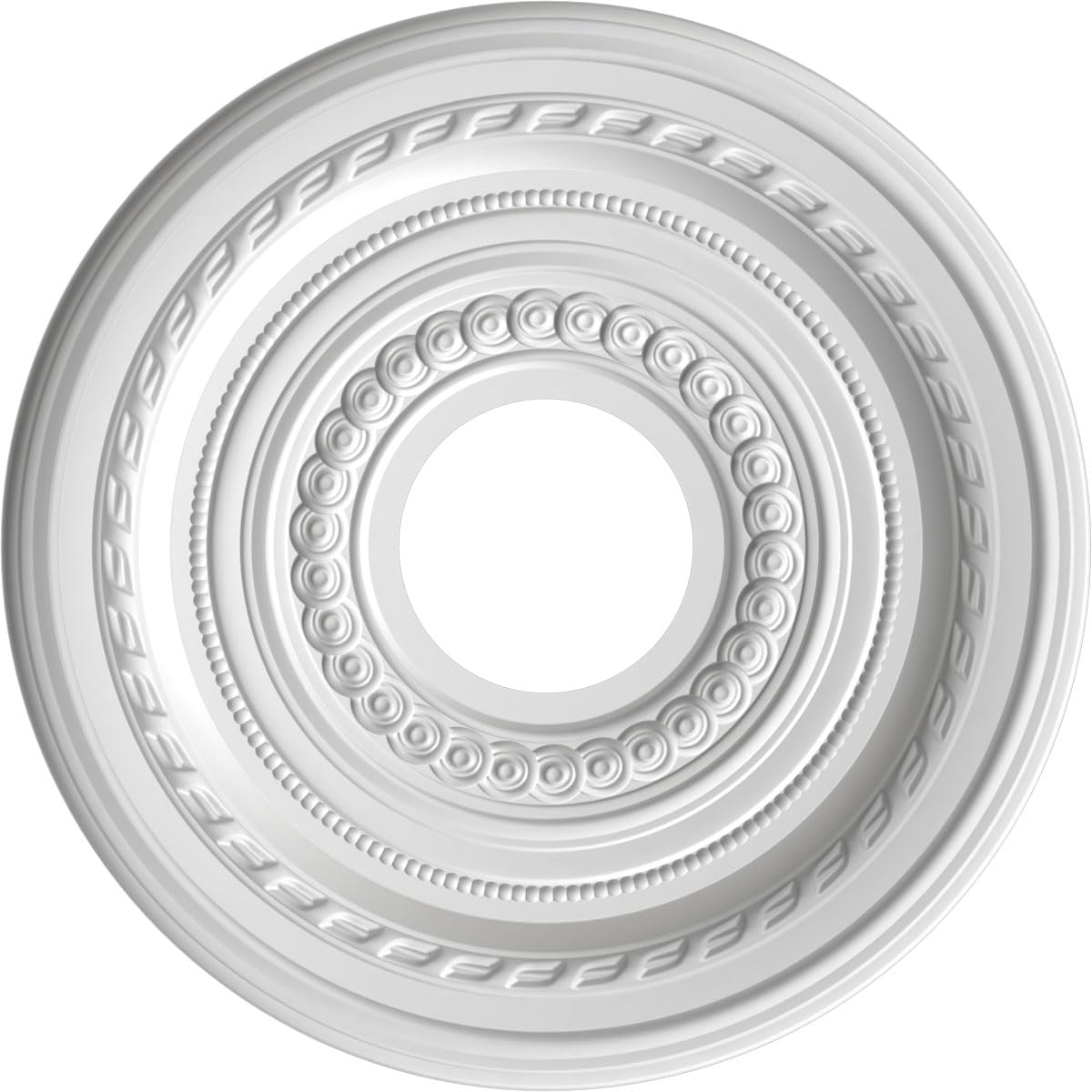 Ekena Millwork Cmp13Codst Cole Thermoformed Pvc Ceiling Medallion (Fits Canopies Up To 4 1/4), 13Od X 3 1/2Id X 3/4P, Universal