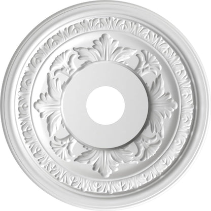 Ekena Millwork Cmp19Badst Baltimore Thermoformed Pvc Ceiling Medallion (Fits Canopies Up To 7 3/4), 19Od X 3 1/2Id X 1P, Univers