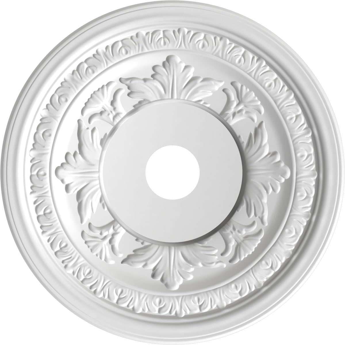 Ekena Millwork Cmp22Bafsm Baltimore Thermoformed Pvc Ceiling Medallion (Fits Canopies Up To 7 3/4), 22Od X 3 1/2Id X 1P, Univers