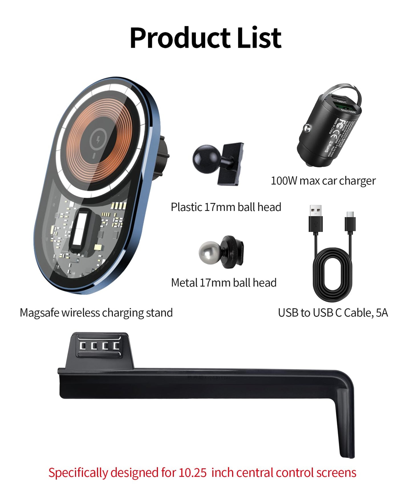 Masergogo Wireless Charging Car Phone Holder For Mercedes Benz Cla-Class 2020-2025/Glb-Class 2020-2025 Gla-Class 2021-2025/A-Cla