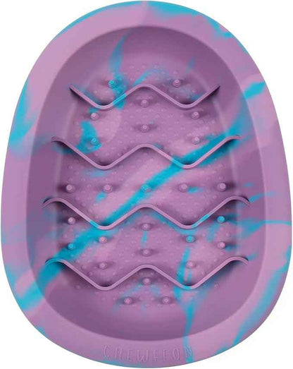 CHEWFFON Easter Dog & Cat Lick Mat Bowls, BPA-Free Silicone Slow Feeder Bowl with Suction Cups, Non Slip Pet Food Bowl Reduces Boredom and Anxiety, Dishwasher Safe, Blueberry