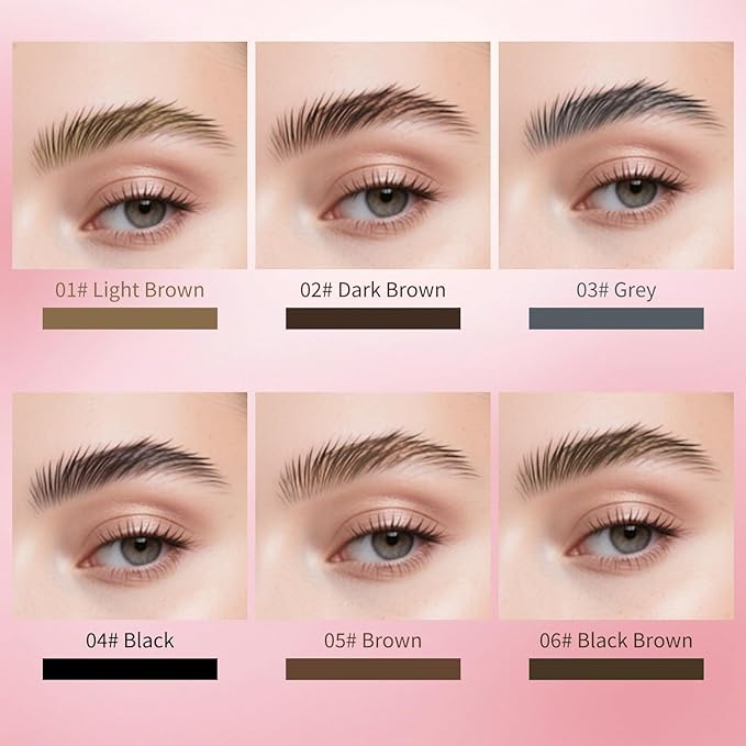 Eyebrow Pen, Waterproof Microblading Eyebrow Pencil, Eye Brown Makeup Pen with a Micro-Fork Tip for Women to Effortlessly Create Hair Like Natural Brows Grey